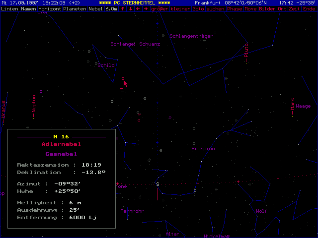 Screenshot PC Sternhimmel 2.0